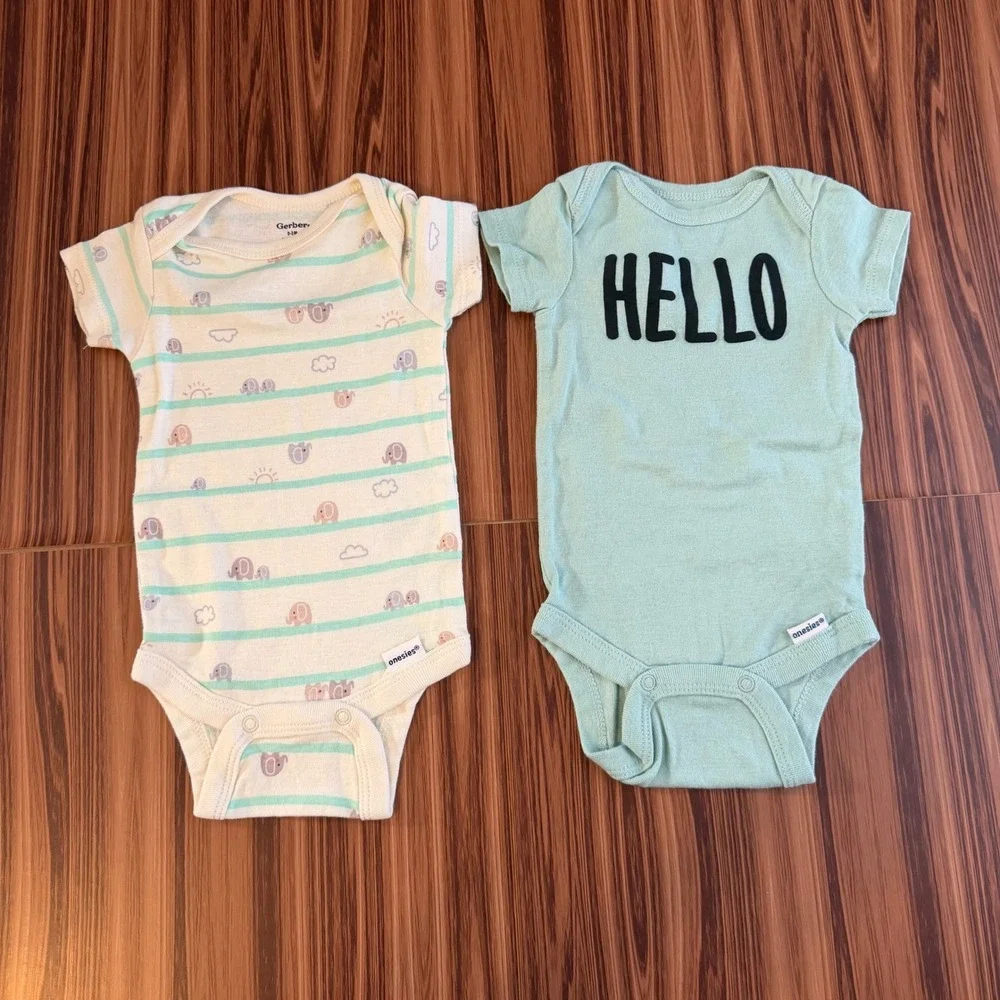 0-3M Clothing Bundle Gerber Little Loved Baby Boy Onesies‎ Shorts Set 6 Piece